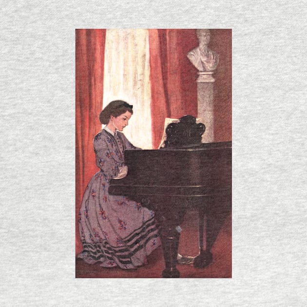 Jessie Willcox Smith - Little Women - Beth at the Piano by vintage-art